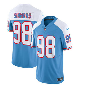 Nike Tennessee Titans #98 Jeffery Simmons Blue White 2023 F U S E Authentic Stitched NFL Jersey