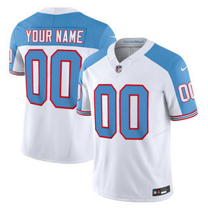 Nike Tennessee Titans Customized White Blue 2023 F.U.S.E Authentic Stitched NFL Jersey