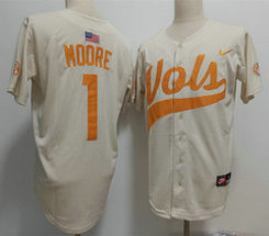 Nike Tennessee Volunteers #1 Christian Moore Cream Stitched NCAA Jersey