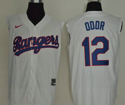 Nike Texas Rangers #12 Rougned Odor White sleeveless Game Authentic Stitched MLB Jersey