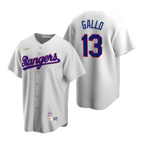 Nike Texas Rangers #13 Joey Gallo White Cooperstown Collection Game Authentic Stitched MLB jersey