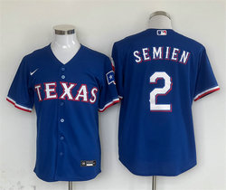 Nike Texas Rangers #2 Marcus Semien Light Blue Game Texas Authentic Stitched MLB Jersey