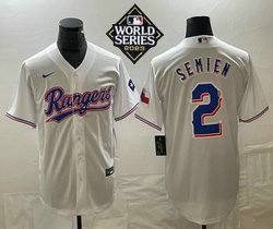 Nike Texas Rangers #2 Marcus Semien White 2023 World Series Game Authentic Stitched MLB Jersey