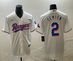 Nike Texas Rangers #2 Marcus Semien White Game Authentic Stitched MLB Jersey