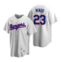 Nike Texas Rangers #23 Mike Minor White Cooperstown Collection Game Authentic Stitched MLB jersey