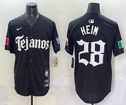 Nike Texas Rangers #28 Jonah Heim Black 5(V) Joint MLB Jersey