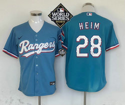 Nike Texas Rangers #28 Jonah Heim Light 2023 World Series Game Authentic Stitched MLB Jersey