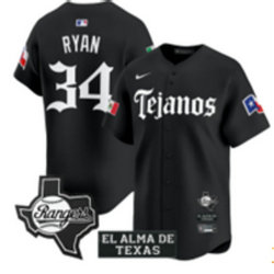 Nike Texas Rangers #34 Nolan Ryan Black 5(V) Joint MLB Jersey