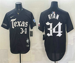 Nike Texas Rangers #34 Nolan Ryan Black Gothic Mexico 2025 Vapor Premier Baseball Jersey