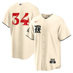Nike Texas Rangers #34 Nolan Ryan Cream 2023 City Game Authentic Stitched MLB Jersey