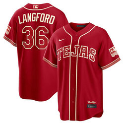Nike Texas Rangers #36 Wyatt Langford Red 2026 City MLB Jersey