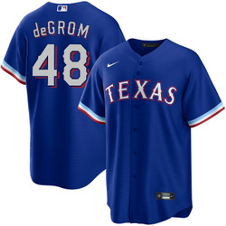 Nike Texas Rangers #48 Jacob deGrom Blue Game Authentic Stitched MLB jersey