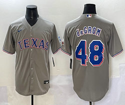Nike Texas Rangers #48 Jacob deGrom Gray Game Authentic Stitched MLB jersey