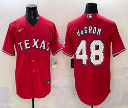 Nike Texas Rangers #48 Jacob deGrom Red Authentic Stitched MLB jersey