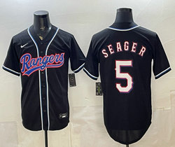 Nike Texas Rangers #5 Corey Seager 2026 Fashion Black Out MLB Jersey