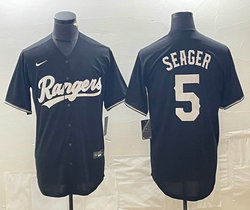 Nike Texas Rangers #5 Corey Seager Black Game Authentic Stitched MLB Jersey