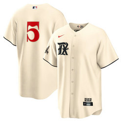 Nike Texas Rangers #5 Corey Seager Cream 2023 City Game Authentic Stitched MLB Jersey