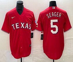 Nike Texas Rangers #5 Corey Seager Red Game Authentic Stitched MLB Jersey
