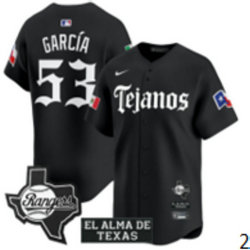 Nike Texas Rangers #53 Adolis Garcia Black 5(V) Joint MLB Jersey