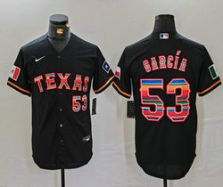 Nike Texas Rangers #53 Adolis Garcia Black Fashion Authentic Stitched MLB Jersey