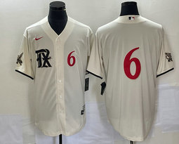 Nike Texas Rangers #6 Josh Jung Cream 2023 City Red 6 in front Game Authentic Stitched MLB Jersey