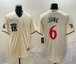Nike Texas Rangers #6 Josh Jung Cream With name City Authentic Stitched MLB Jersey