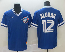 Nike Toronto Blue Jays #12 Roberto Alomar Pullover Throwback Authentic stitched MLB jersey