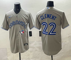 Nike Toronto Blue Jays #22 Ernie Clement Gray MLB Jersey