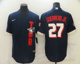 Nike Toronto Blue Jays #27 Vladimir Guerrero Jr. 2021 All star Blue Game Authentic Stitched MLB Jersey