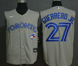 Nike Toronto Blue Jays #27 Vladimir Guerrero Jr. Grey sleeveless Game Authentic Stitched MLB Jersey