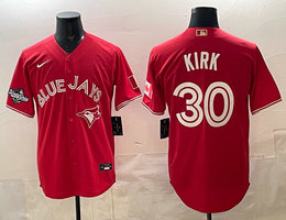 Nike Toronto Blue Jays #30 Alejandro Kirk Red 2025 MLB World Series Patches MLB Jersey