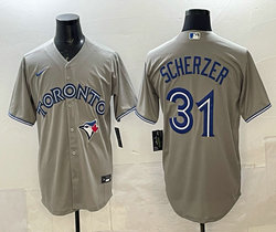 Nike Toronto Blue Jays #31 Max Scherzer Gray Authentic Stitched MLB Jersey
