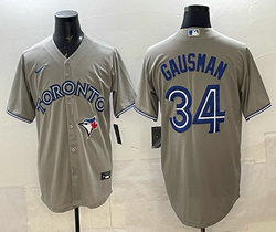 Nike Toronto Blue Jays #34 Kevin Gausman Gray Authentic Stitched MLB Jersey