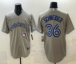 Nike Toronto Blue Jays #36 Davis Schneider Gray Authentic Stitched MLB Jersey