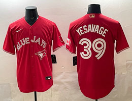 Nike Toronto Blue Jays #39 Trey Yesavage Red Authentic Stitched MLB Jersey