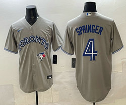 Nike Toronto Blue Jays #4 George Springer Gray Authentic Stitched MLB Jersey