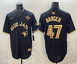 Nike Toronto Blue Jays #47 Addison Barger Black Gold Champion Stitched Baseball Jersey