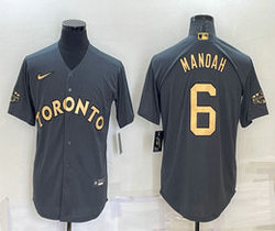 Nike Toronto Blue Jays #6 Alek Manoah Charcoal 2022 All Star Authentic Stitched MLB Jersey