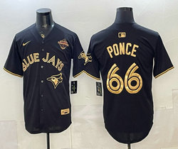 Nike Toronto Blue Jays #66 Cody Ponce Black Gold Champion Stitched Baseball Jersey