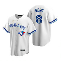Nike Toronto Blue Jays #8 Cavan Biggio White Cooperstown Collection Game Authentic Stitched MLB Jersey