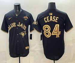 Nike Toronto Blue Jays #84 Dylan Cease Black Gold Champion Stitched Baseball Jersey