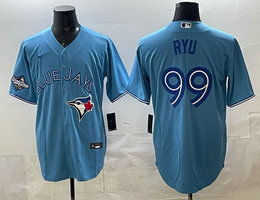 Nike Toronto Blue Jays #99 Hyun-Jin Ryu Blue 2025 MLB World Series Patches MLB Jersey