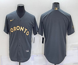 Nike Toronto Blue Jays Blank Charcoal 2022 All Star Authentic Stitched MLB Jersey