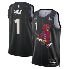 Nike Toronto Raptors #1 Gradey Dick Black 2024-25 City Stitched NBA Jersey