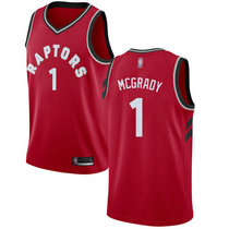 Nike Toronto Raptors #1 Tracy Mcgrady Red Game Authentic Stitched NBA Jersey