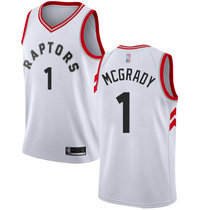 Nike Toronto Raptors #1 Tracy Mcgrady White Game Authentic Stitched NBA Jersey