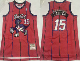 Nike Toronto Raptors #15 Vince Carter Red Throwback Stitched Baseball Jersey