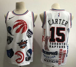 Nike Toronto Raptors #15 Vince Carter White Joint version Authentic Stitched NBA Jersey