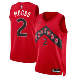 Nike Toronto Raptors #2 Jonathan Mogbo Red 2024 Draft Icon Edition Stitched Basketball Jersey