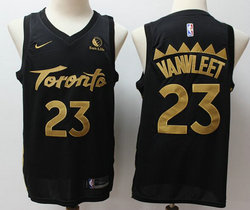Nike Toronto Raptors #23 Fred VanVleet Black Game City With Advertising Authentic Stitched NBA Jersey